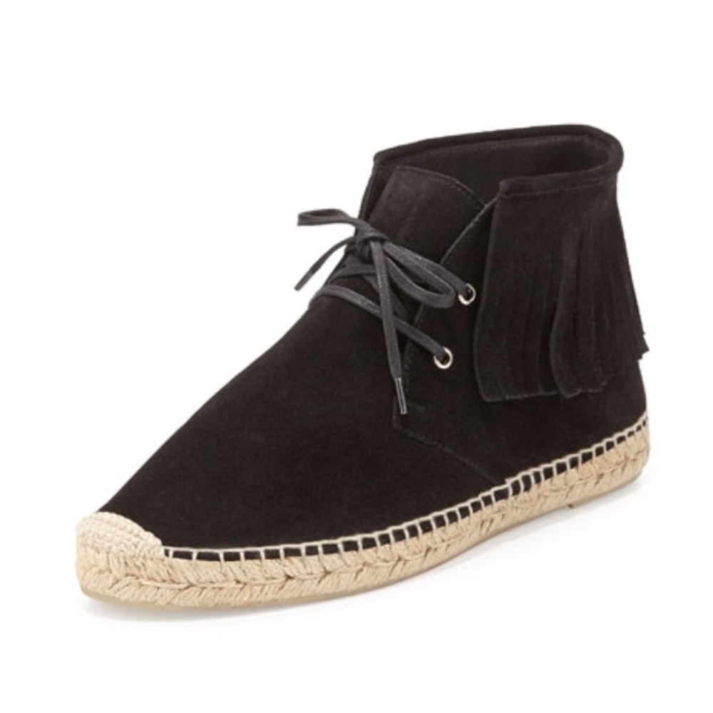 SLP Suede Fringe Lace-Up Espadrille Bootie